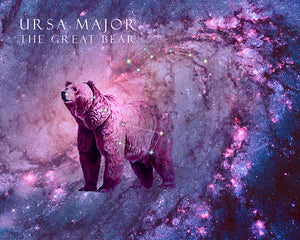 Artwork of Ursa Major - The Great Bear constellation against backdrop of outer space